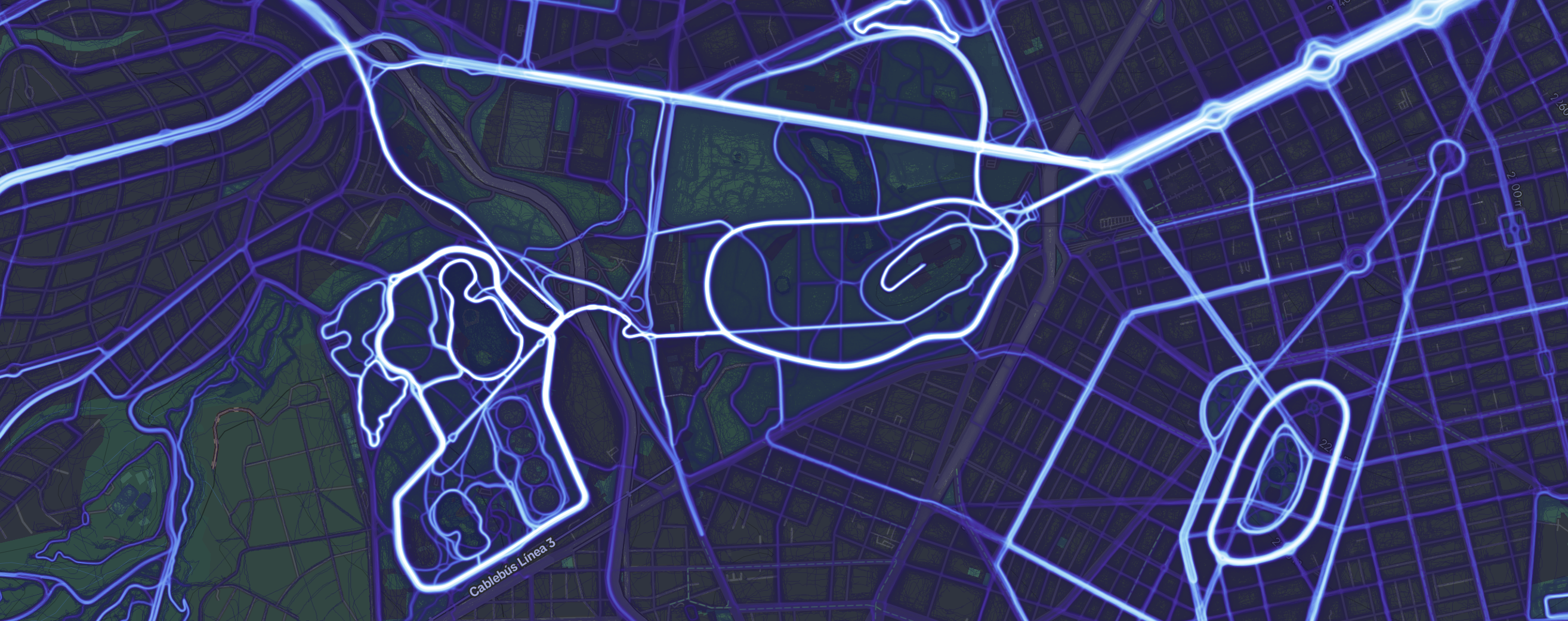 El heatmap de Strava colorea con mayor intensidad los segementos más recorridos